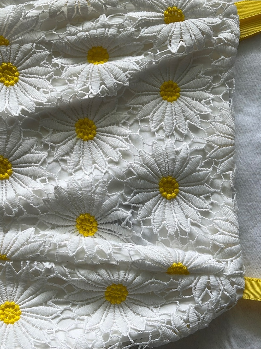 NWOT, Boston Proper, Size 8, Daisy Lace Maxi Dress in White & Yellow - Picture 9 of 16